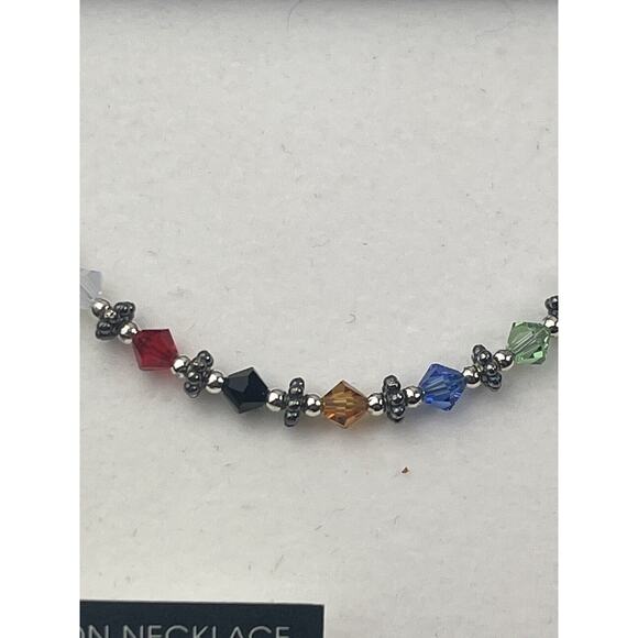 Bob Siemon NIB Salvation Necklace Sterling Silver 18" Austrian Crystal Dainty - Picture 7 of 10